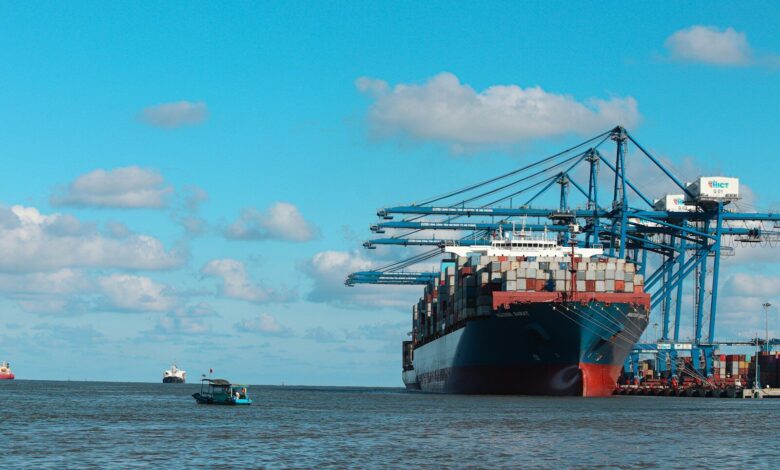 a large ship in the water